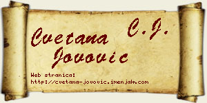 Cvetana Jovović vizit kartica
